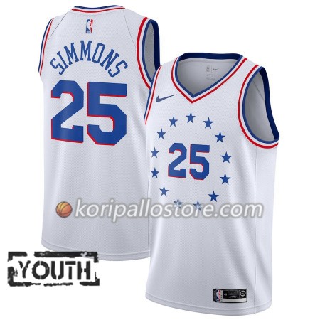 Philadelphia 76ers Ben Simmons 25 2018-19 Nike Valkoinen Lasten Pelipaidat Swingman